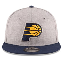 Load image into Gallery viewer, Indiana Pacers New Era NBA 9FIFTY 950 Snapback Cap Hat Heather Gray Crown Navy Visor Team Color Logo
