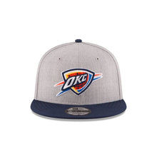Load image into Gallery viewer, Oklahoma City Thunder New Era NBA 9FIFTY 950 Snapback Cap Hat Gray Crown Navy Visor Team Color Logo 
