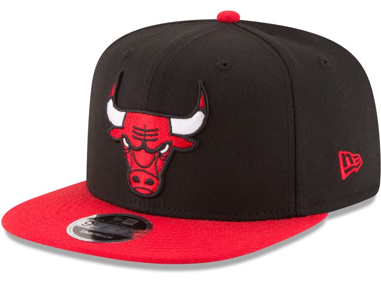 Chicago Bulls New Era NBA 9FIFTY 950 Original Fit Snapback Cap Hat Black Crown Red Visor Team Color Logo