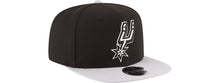 Load image into Gallery viewer, San Antonio Spurs New Era NBA 9FIFTY 950 Original Fit Snapback Cap Hat Black Crown Gray Visor Team Color Logo
