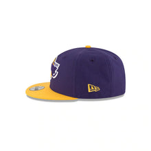 Load image into Gallery viewer, (Youth) Los Angeles Lakers New Era NBA 9FIFTY 950 Snapback Cap Hat Purple Crown Yellow Visor Team Color Logo
