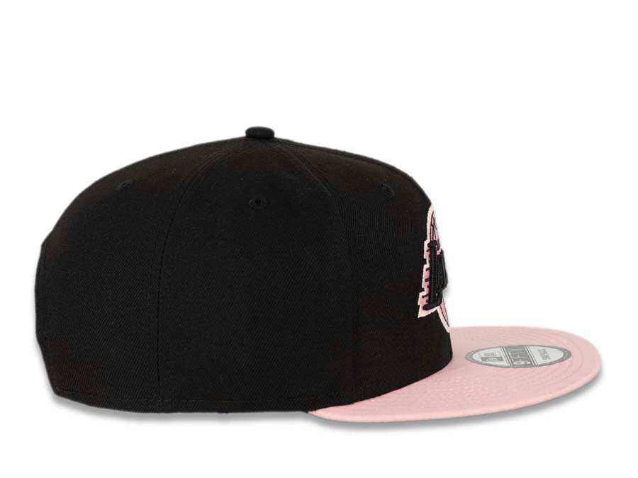 Los Angeles Lakers New Era NBA 9FIFTY 950 Snapback Cap Hat Black Crown Pink Visor Black/Pink Logo