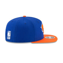 Load image into Gallery viewer, New York Knicks New Era NBA 9FIFTY 950 Snapback Cap Hat Royal Blue Crown Orange Visor Team Color Logo 

