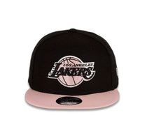 Load image into Gallery viewer, Los Angeles Lakers New Era NBA 9FIFTY 950 Snapback Cap Hat Black Crown Pink Visor Black/Pink Logo
