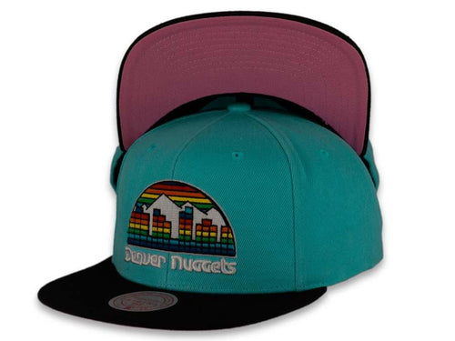 Mitchell & Ness Snapback Denver Nuggets HWC Blue Crown Black Visor Pink UV Easter