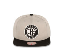 Load image into Gallery viewer, Brooklyn Nets Mitchell &amp; Ness NBA Snapback Cap Hat Gray Crown Black Visor Team Color Logo
