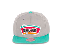 Load image into Gallery viewer, San Antonio Spurs Mitchell &amp; Ness NBA Snapback Cap Hat Gray Crown Teal Visor Team Color HWC Logo
