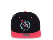 Load image into Gallery viewer, Boston Celtics Mitchell &amp; Ness NBA Snapback Cap Hat Black Crown Pink Visor Team Color Logo (Santa Ana)
