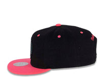 Load image into Gallery viewer, Boston Celtics Mitchell &amp; Ness NBA Snapback Cap Hat Black Crown Pink Visor Team Color Logo (Santa Ana)
