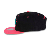 Load image into Gallery viewer, Phoenix Suns Mitchell &amp; Ness NBA Snapback Cap Hat Black Crown Pink Visor Teal/Pink/Black Logo (Santa Ana)
