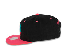 Load image into Gallery viewer, Sacramento Kings Mitchell &amp; Ness NBA Snapback Cap Hat Black Crown Pink Visor Teal/Pink/Black Logo (Santa Ana)
