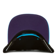 Load image into Gallery viewer, Utah Jazz Mitchell &amp; Ness NBA Reload Snapback Cap Hat Black Crown Sky Blue Visor Team Color Logo Purple UV
