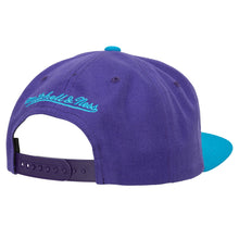 Load image into Gallery viewer, Utah Jazz Mitchell &amp; Ness NBA Snap Purple Hat Teal Crown Teal Visor Team Color Logo
