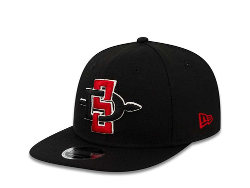 San Diego State Aztecs New Era College 9FIFTY 950 Original Fit Snapback Cap Hat Black Crown/Visor Team Color Logo