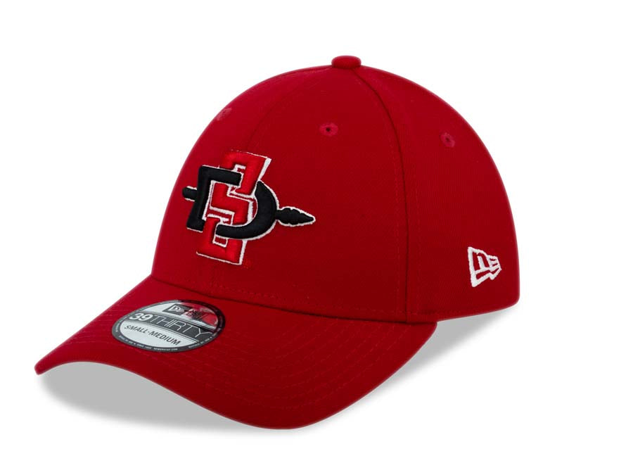 San Diego State Aztecs New Era College 39THIRTY 3930 Flexfit Cap Hat Red Crown/Visor Team Color Logo