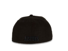 Load image into Gallery viewer, San Diego State Aztecs New Era College 59FIFTY 5950 Fitted Cap Hat Black Crown/Visor Black Logo (All Black/Black On Black)
