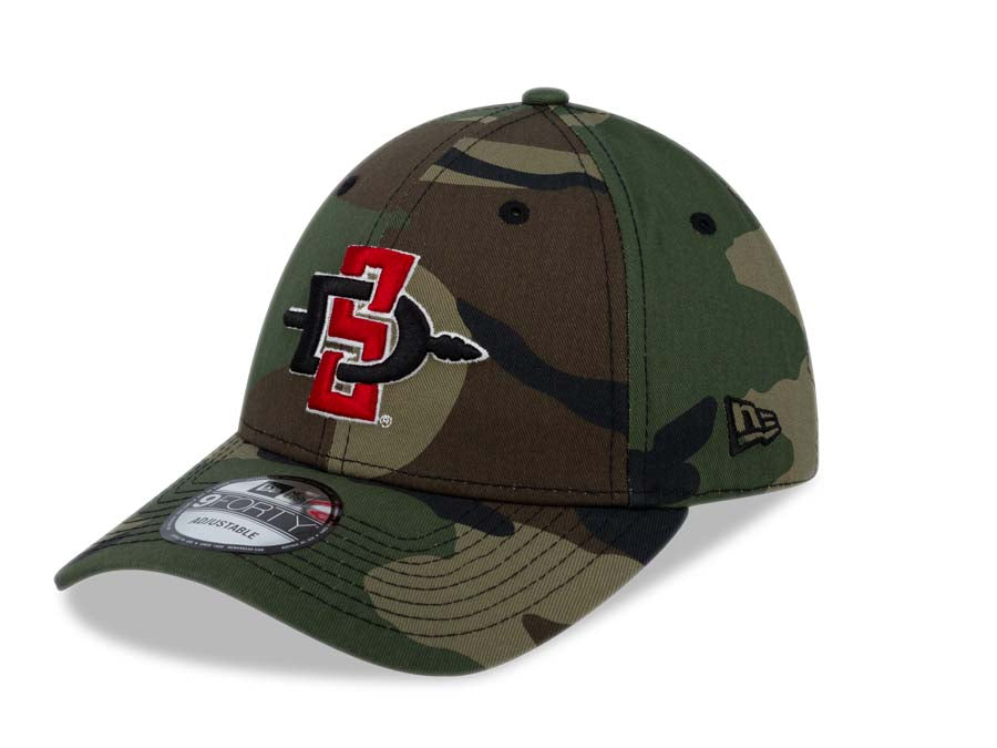 San Diego State Aztecs New Era College 9FORTY 940 Adjustable Cap Hat Camo Crown/Visor Team Color Logo