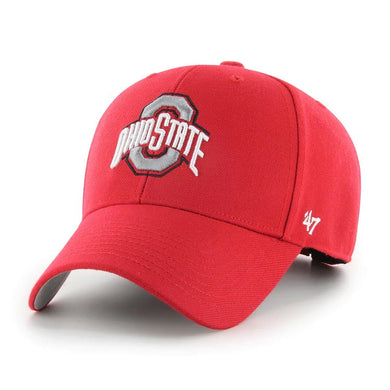 Ohio State Buckeyes '47 Brand NCAA MVP Adjustable Cap Hat Red Crown/Visor Team Color Logo