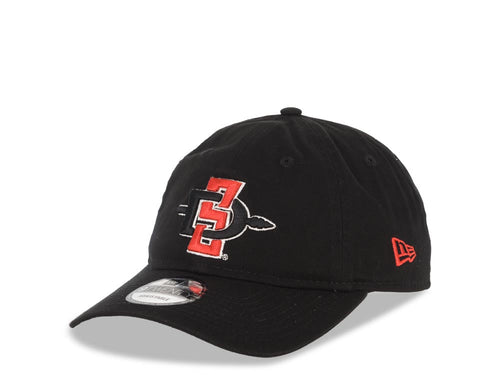 San Diego State Aztecs New Era NCAA 9TWENTY 920 Adjustable Cap Hat Black Crown/Visor Red/Black Logo