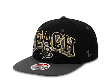 Long Beach 49ers Zephyr NCAA Snapback Cap Hat Black Crown Dark Gray Visor Block Black/Yellow/Dark Gray Logo