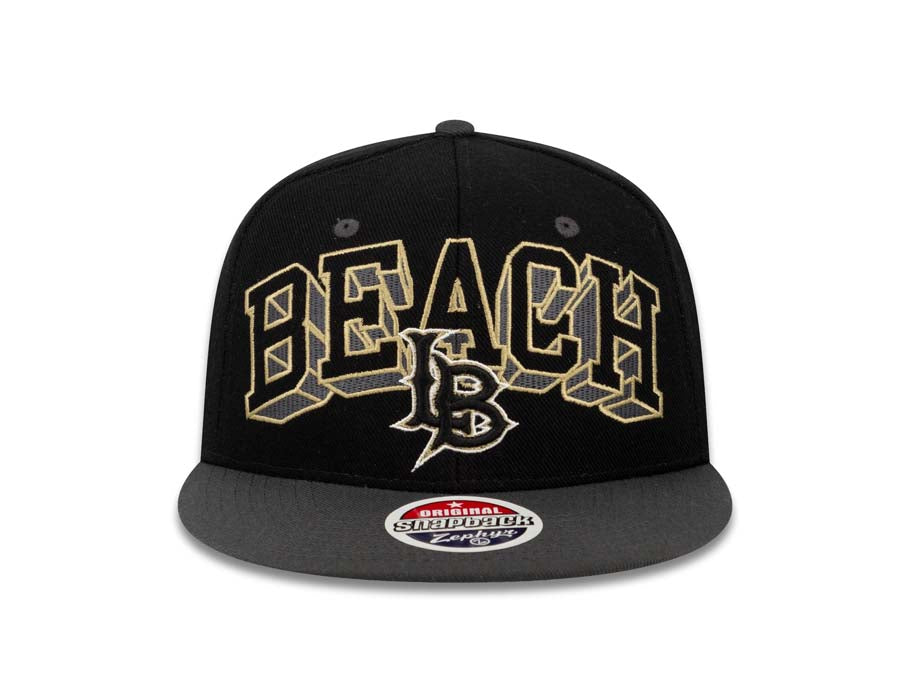 Long Beach Snap Back in Grey and Black