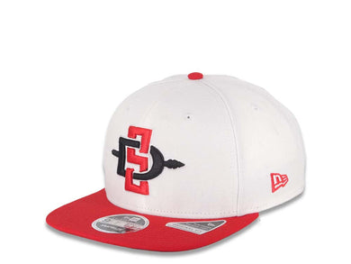 San Diego State Aztecs New Era NCAA 9FIFTY 950 Original Fit Snapback Cap Hat White Crown Red Visor Team Color Logo