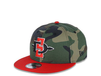 San Diego State Aztecs New Era NCAA 9FIFTY 950 Snapback Cap Hat Camo Crown Red Visor Team Logo