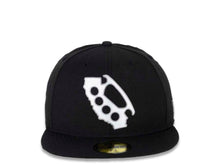Load image into Gallery viewer, CALI CALIfornia New Era 59FIFTY 5950 Fitted Cap Hat Black Crown/Visor White/Gray Brass Knuckle Logo
