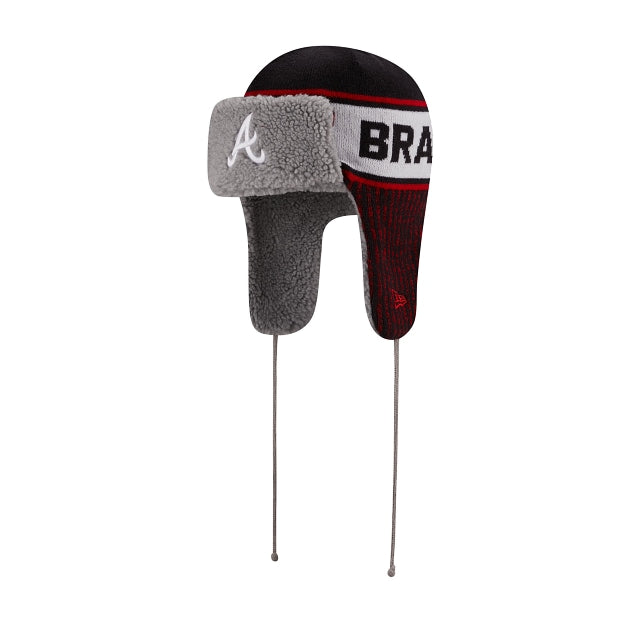 Atlanta Braves New Era MLB Trapper Knit Navy/Red/White White Team Color Logo