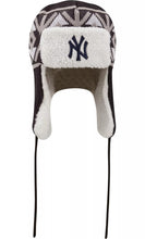 Load image into Gallery viewer, New York Yankees New Era MLB Trapper Knit Beanie Hat Navy Blue Crown/Visor Team Color Logo
