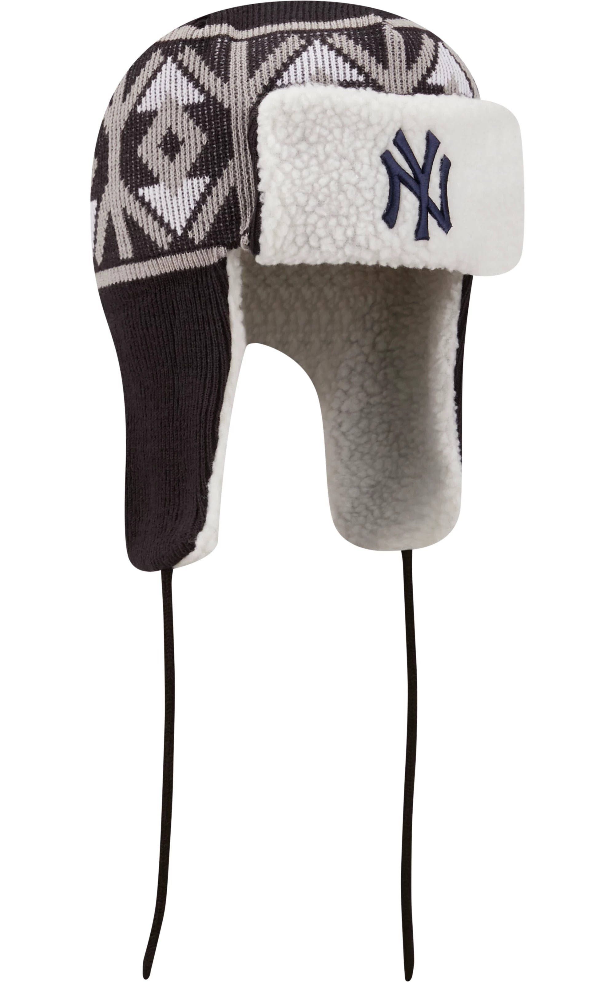 New York Yankees New Era MLB Trapper Knit Beanie Hat Navy Blue