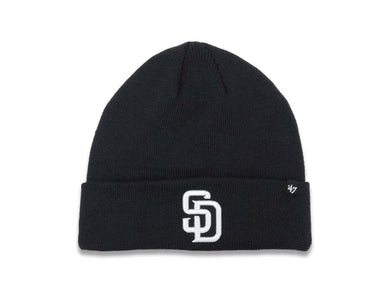 San Diego Padres '47 Brand MLB Cuffed Basic Knit Beanie Dark Navy Blue Crown/Visor White Logo