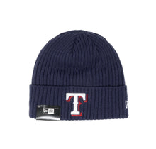Load image into Gallery viewer, Texas Rangers New Era MLB Cuffed Knit Beanie Hat Dark Royal Blue Crown/Visor Team Color Logo
