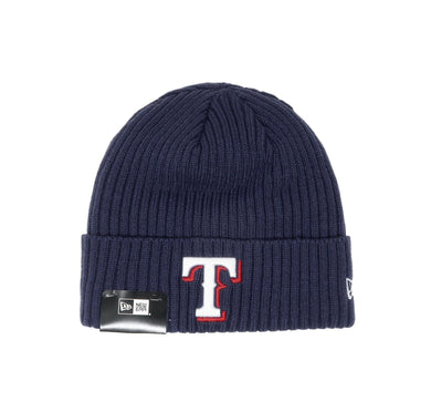 Texas Rangers New Era MLB Cuffed Knit Beanie Hat Dark Royal Blue Crown/Visor Team Color Logo