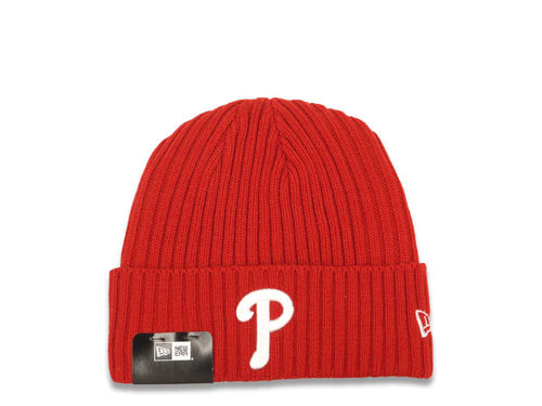 Philadelphia Phillies New Era MLB Cuffed Knit Beanie Hat Red Crown/Cuff Team Color Logo