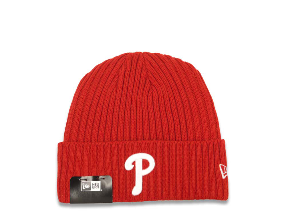 Philadelphia Phillies New Era MLB Cuffed Knit Beanie Hat Red Crown/Cuff Team Color Logo