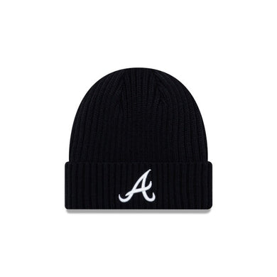 Atlanta Braves New Era MLB Cuffed Knit Beanie Black Team Color Logo 