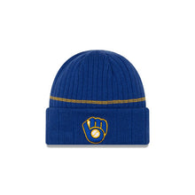 Load image into Gallery viewer, Milwaukee Brewers New Era MLB Cuffed Knit Beanie Royal Blue Team Color Logo 
