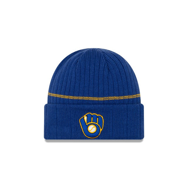 Milwaukee Brewers New Era MLB Cuffed Knit Beanie Royal Blue Team Color Logo 