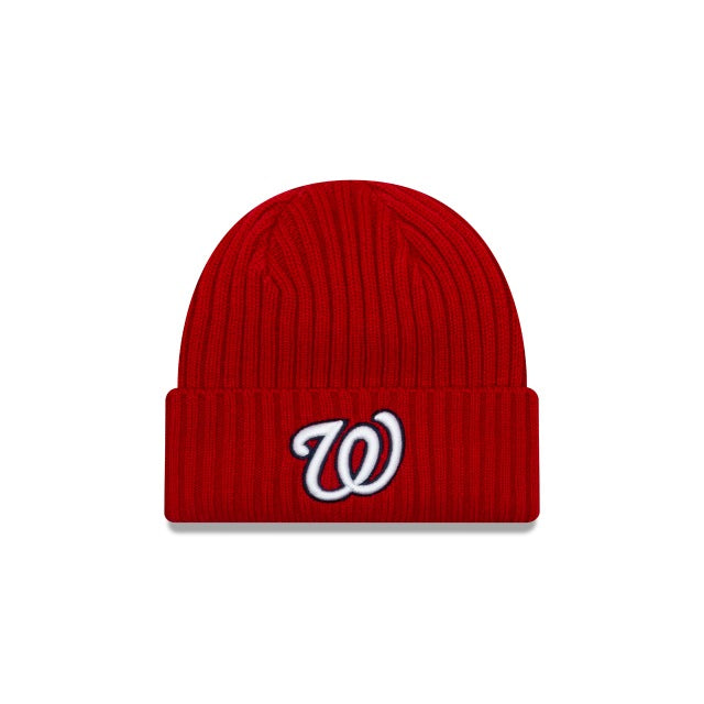 Washington Nationals New Era MLB Cuffed Knit Beanie Red Team Color Logo 