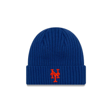 New York Mets New Era MLB Cuffed Knit Beanie Royal Blue Team Color Logo 