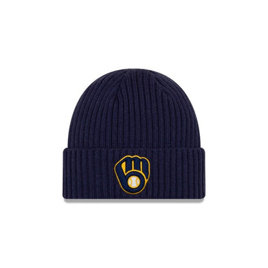 Milwaukee Brewers New Era MLB Cuffed Knit Beanie Navy Team Color Logo 