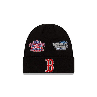 Boston Red Sox New Era MLB Cuffed Knit Beanie Black Team Color Logo (World Series Champions)
