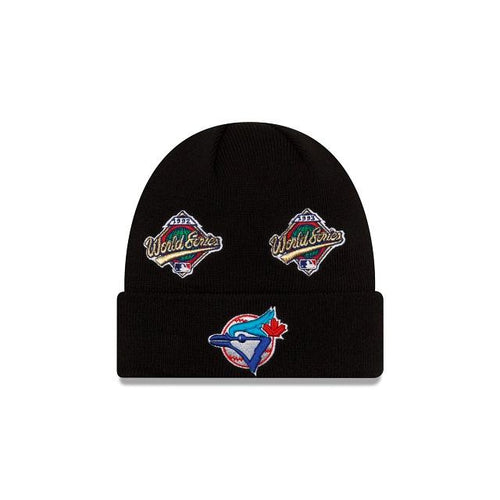 Toronto Blue Jays New Era MLB Cuffed Knit Beanie Black Team Color Logo (World Series Champions)