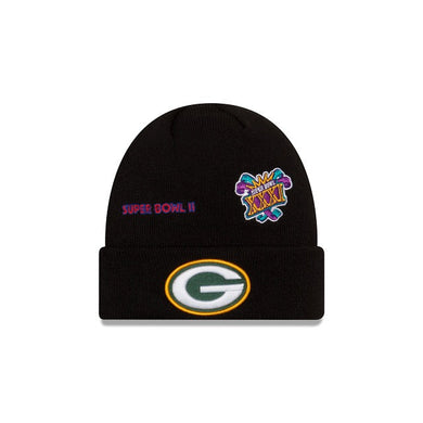 Green Bay Packers New Era NFL Cuffed Knit Black Team Color Logo (Super Bowl Champions)
