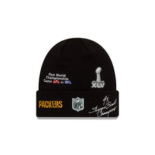 Load image into Gallery viewer, Green Bay Packers New Era NFL Cuffed Knit Black Team Color Logo (Super Bowl Champions)
