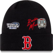 Load image into Gallery viewer, Boston Red Sox New Era MLB Cuff Knit Team Color Navy Crown/Cuff White Logo 2004 World Series City Transit
