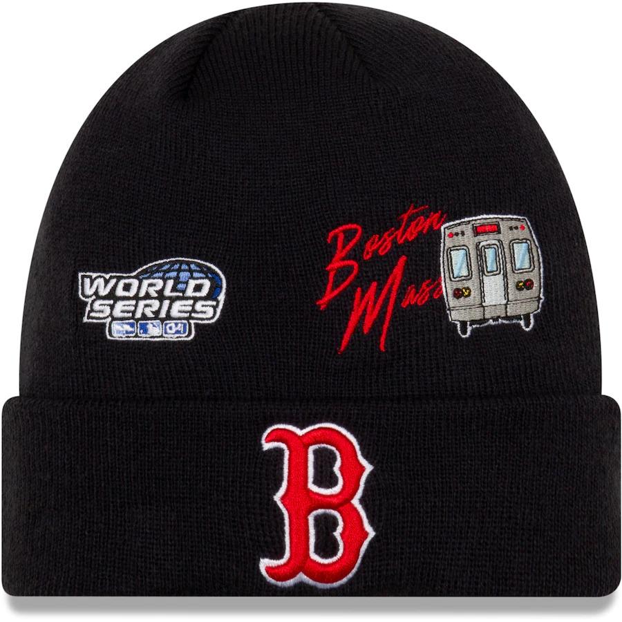 Boston Red Sox New Era MLB Cuff Knit Team Color Navy Crown/Cuff White Logo 2004 World Series City Transit