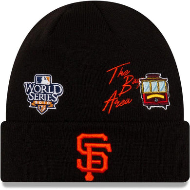 San Francisco Giants New Era MLB Cuff Knit Team Color Black Crown/Cuff Orange Logo 2010 World Series City Transit