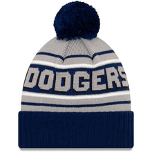 Load image into Gallery viewer, Los Angeles Dodgers New Era MLB Cuffed Pom Knit Gray/Royal Blue Team Color Logo 
